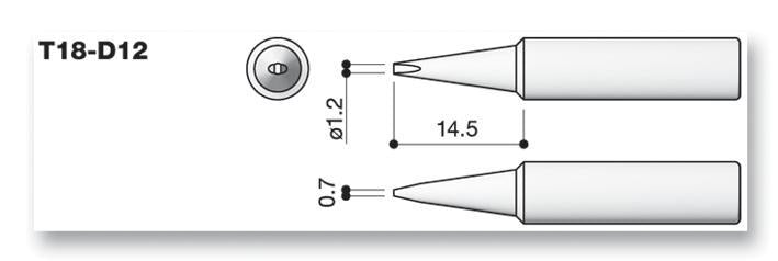 Soldering Tip, Chisel, 1.2mm