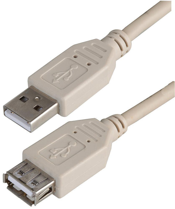 USB 2.0 A Male to Female Cable, 0.25m Grey