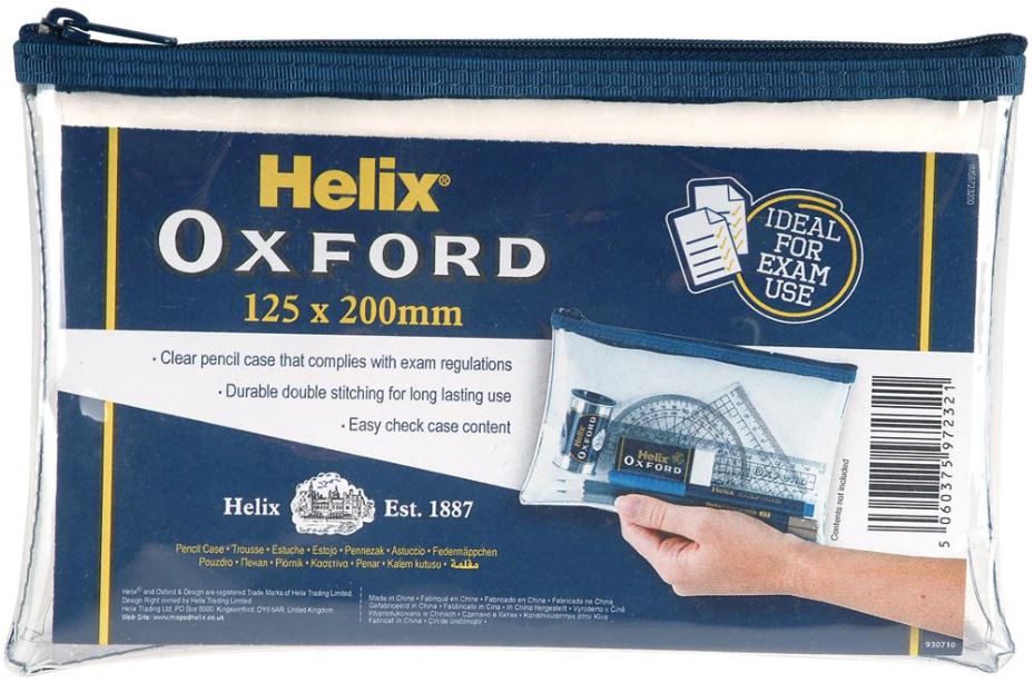 Oxford Clear PVC Pencil Case - 125x200mm