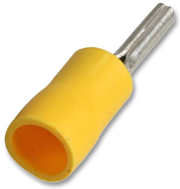 Pin 6.35mm Crimp Terminals Yellow 20A, 100 Pack