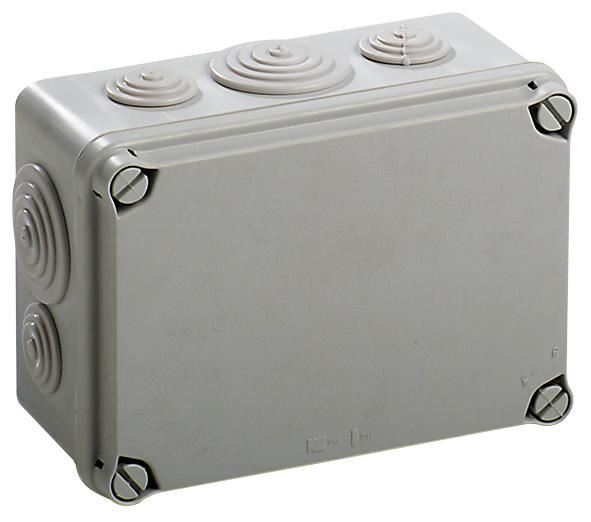 IP65 Polystyrene Junction Box with Conical Cable Entries - 162x116x76mm