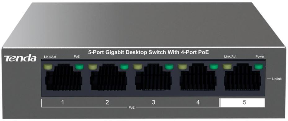 5 Port 10/100/1000Mbps Gigabit Desktop Switch with 4 Port PoE