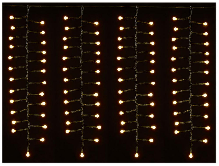 425 LED Multi Action Frosted Cluster Curtain Christmas Lights with Timer