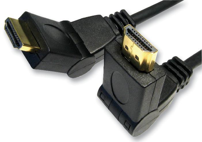 HDMI Swivel Male to HDMI Swivel Male Lead - Black