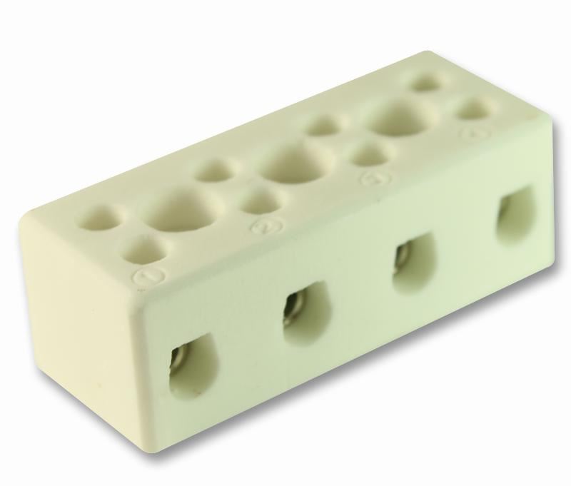 Ceramic Terminal Block, 4 Way, High Temperature