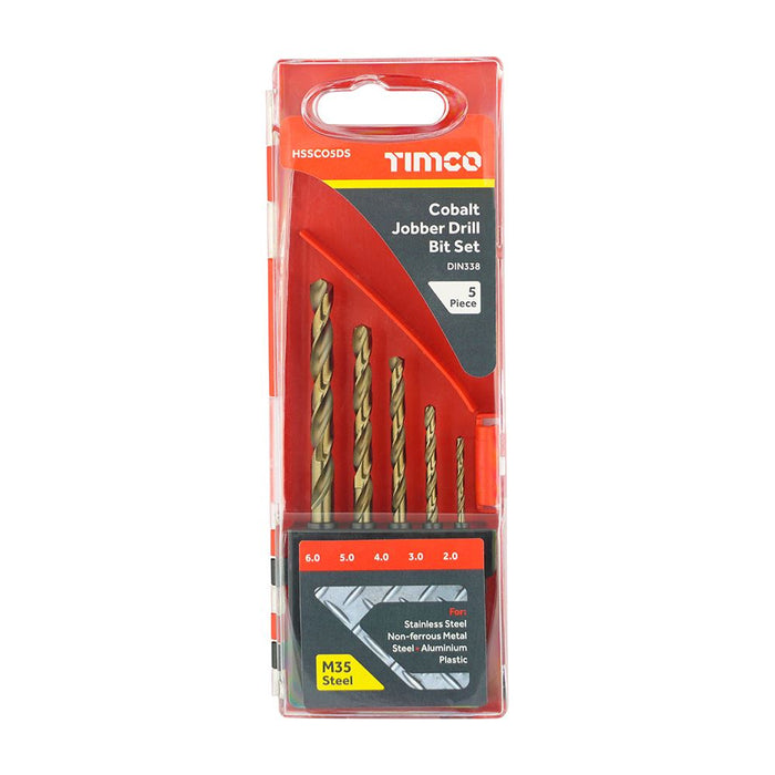 Cobalt Jobber Drill Bit Set (Size 5pcs - 5 Pieces)