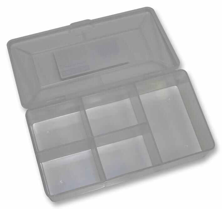 5 Compartment Organiser Box Clear - 42mm x 180mm x 97mm