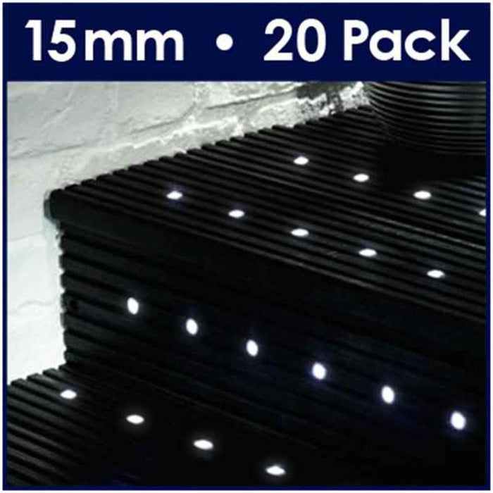 15mm LED Decking Lights, White 20 Pack