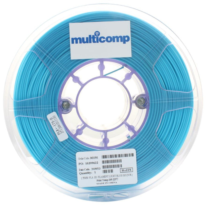 1.75mm PLA Filament for 3D Printer, Light Blue, 1kg