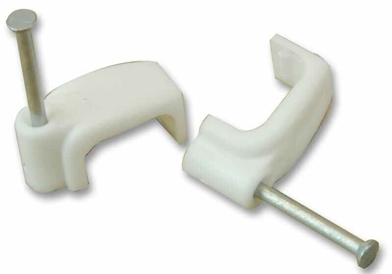 Flat Twin & Earth Cable Clips 6.0mm White 100 Pack