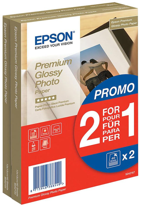 Gloss Photo Paper, 2x 40 Sheets - 6 x 4" 255gsm