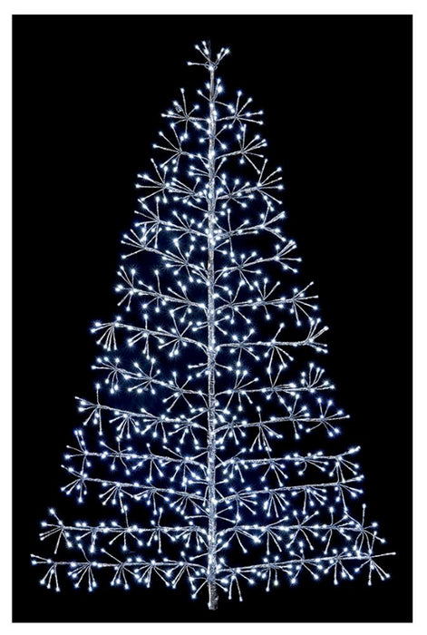 Raraion - 1.5m Silver Starburst Tree with White LEDs