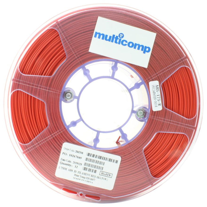 1.75mm Red ABS Filament for 3D Printer, 1kg