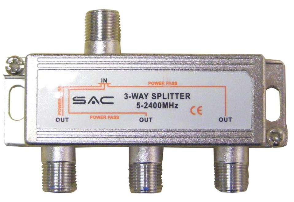 3 Way Indoor Splitter with DC Pass