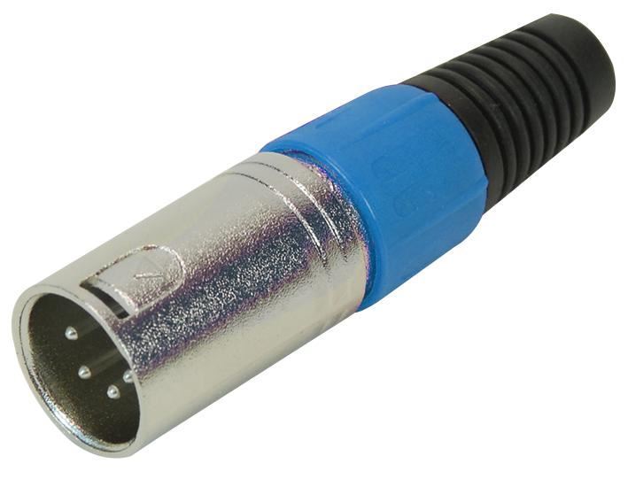 4 Pole XLR Plug with Coloured Strain Relief