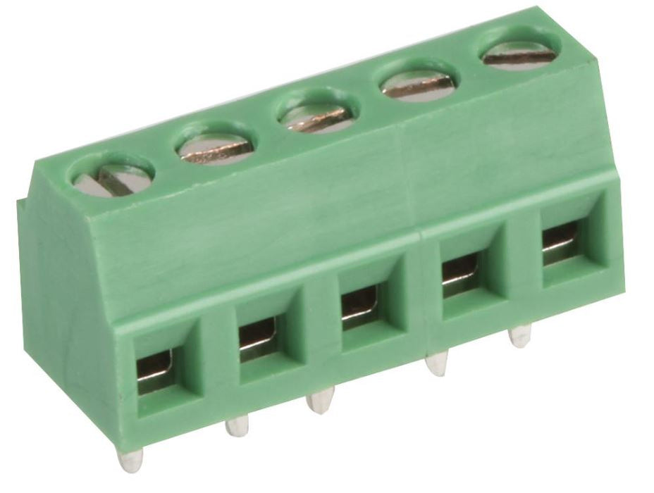 3.81mm PCB Terminal Block, 5 Way, 26AWG to 16AWG, Screw