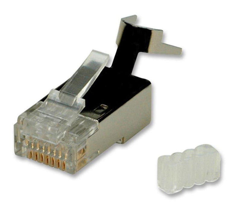 Modular RJ45 Plug, Cat6, STP, 8P8C, Shielded, Solid Wire - 10 Pack