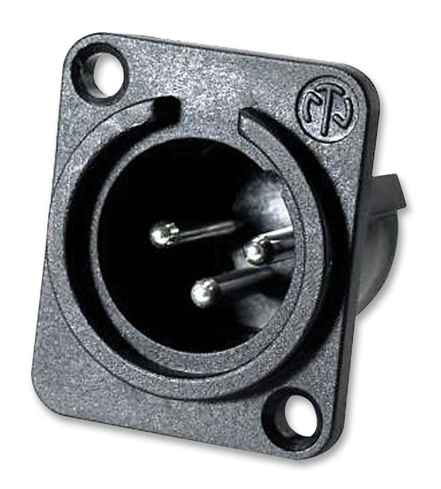 XLR Panel Plug, 3 Pole, D Shell