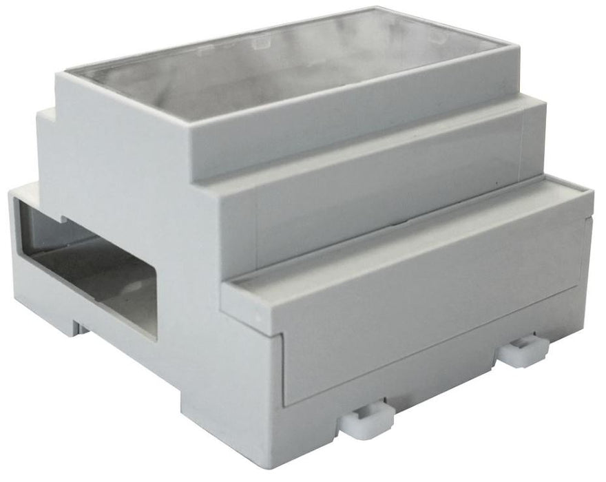 Raspberry Pi DIN Rail Enclosure with Clear Lid - 90x88x58mm
