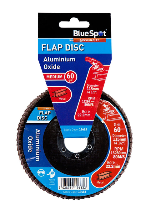 115mm (4.5") Aluminium Oxide Flap Disc (Header Card)