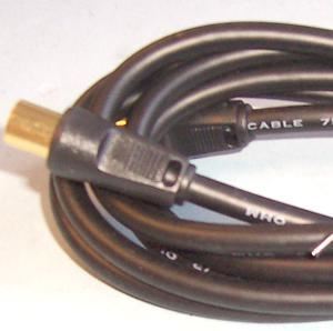 TV Aerial Coaxial Lead, Male to Male, Black