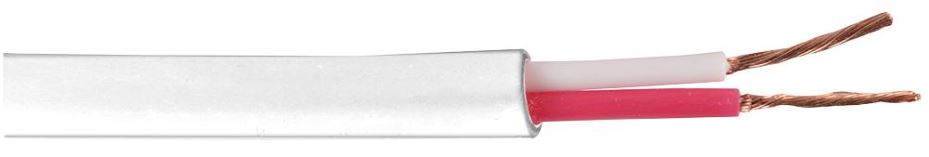 2-Core Unscreened Speaker Cable, 24/0.20mm, White, 50m