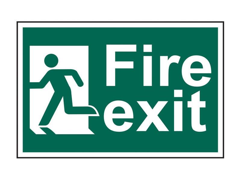 Fire Exit Man Running Left - PVC Sign 300 x 200mm