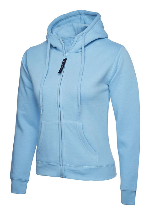 Women's/Ladies Ladies Classic Full Zip Hooded Sweatshirt/Jumper - 50% Polyester 50% Cotton