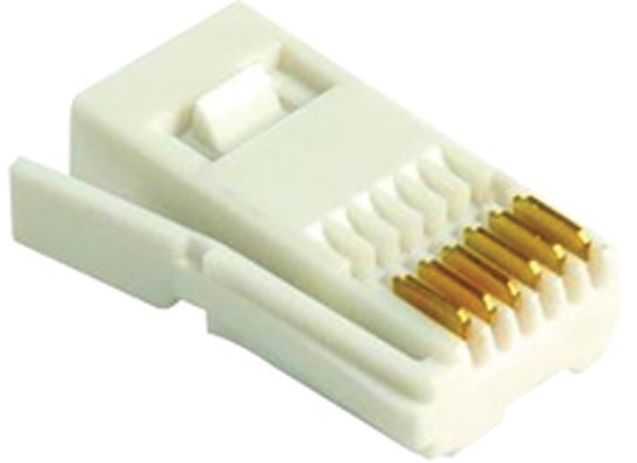 Telephone Line Plug, 6 Way, 631A, 25 Pack