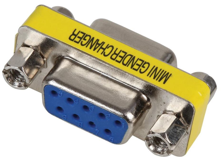 Gender Changer, 9 Pin D-Sub, Low Profile, Female to Female