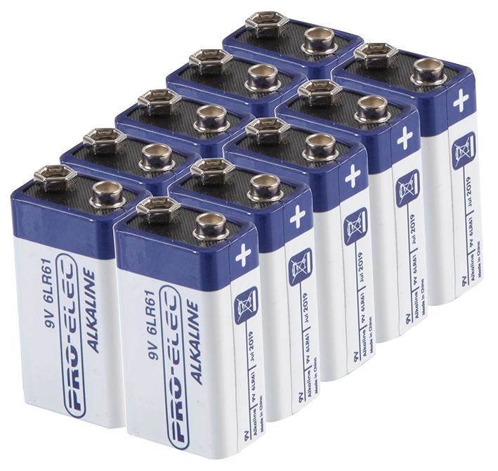 Ultra Alkaline 9V PP3 Batteries, 10 Pack