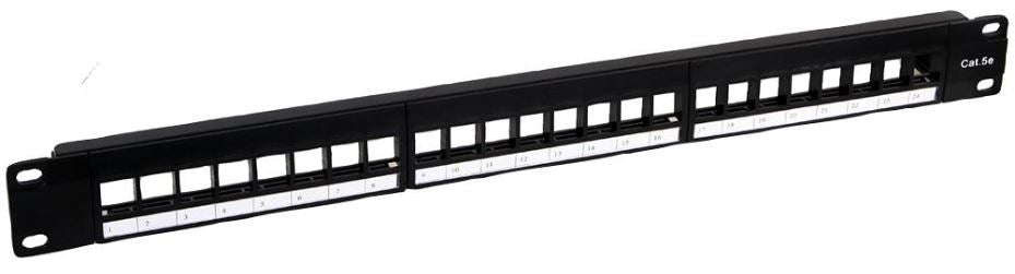 24 Port Cat5e Feedthrough Patch Panel
