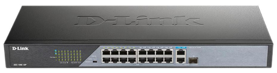 16 Port Fast Ethernet Unmanaged PoE Surveillance Switch