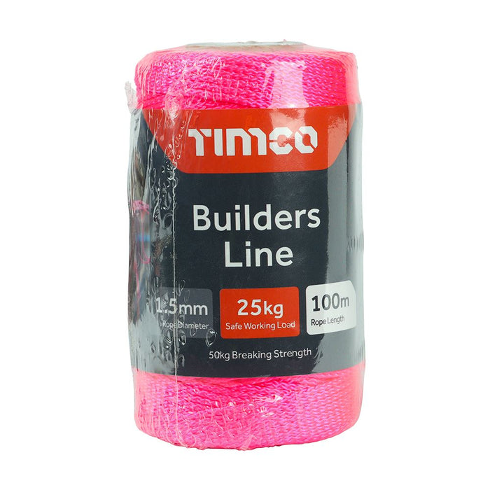 Builders Line - Pink - Tube (Size 1.5mm x 100m - 1 Each)