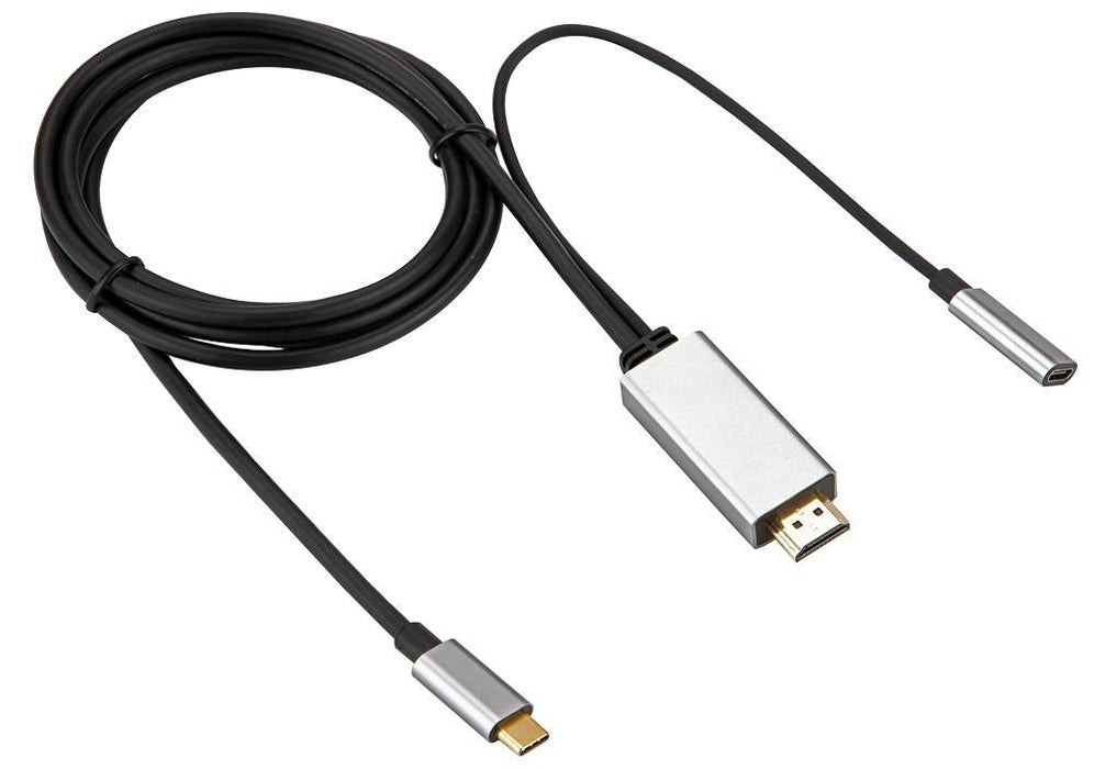 USB-C to 4K HDMI Lead with Power Delivery, 1.8m