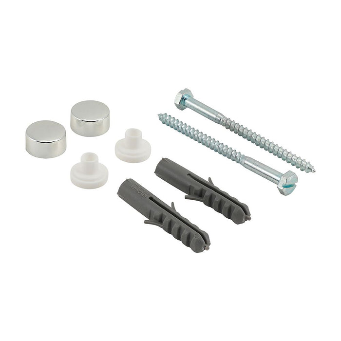 Pan / Bidet Fixing Kit - Chrome (Size Pan Kit - 2 Pieces)