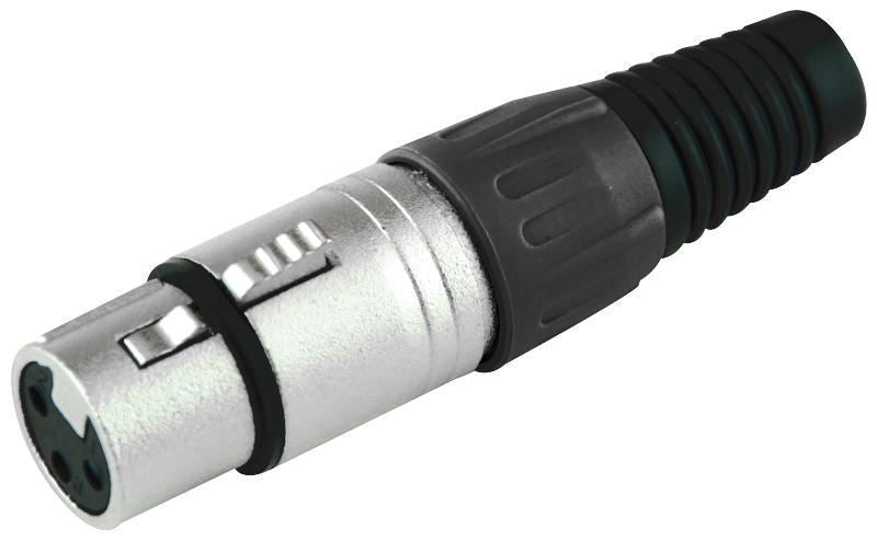 XLR Socket with Black Coloured Strain Relief