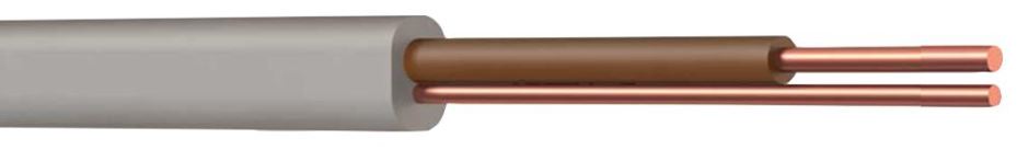 6241Y Single Core & Earth Cable, Grey, Brown Core, 1.50mm, 50m