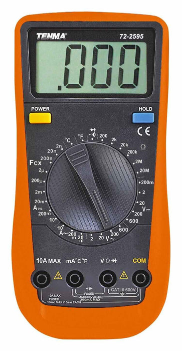 TENMA 600V AC/DC Manual Ranging Digital Multimeter with Temperature Measurement