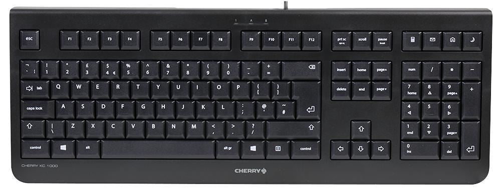 CHERRY KC 1000 Corded Keyboard, Black