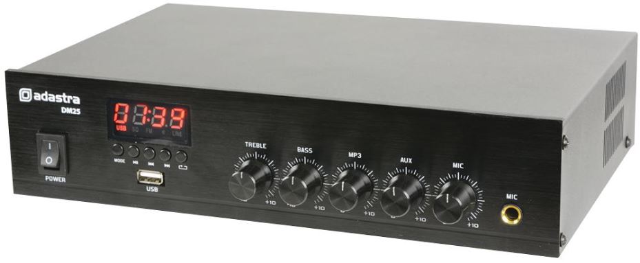 25W Mixer Amp 100V/4-16R with USB/FM/BT