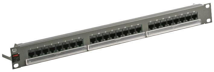 24-Port RJ45 System 100 Patch Panel, Graphite Grey