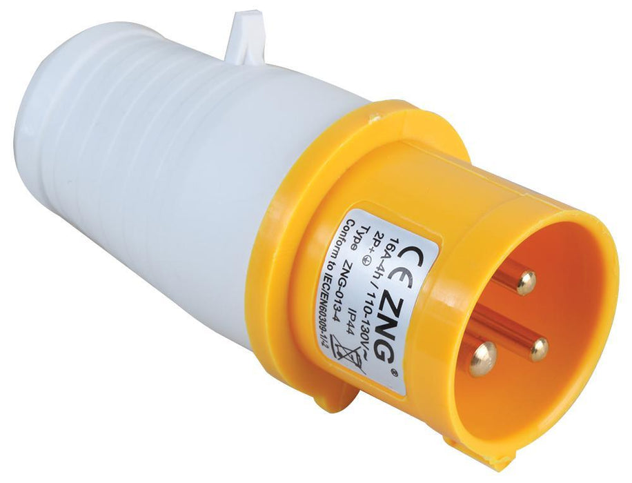 110V, Cable Mount CEE Plug, 2P+E, IP44 Yellow