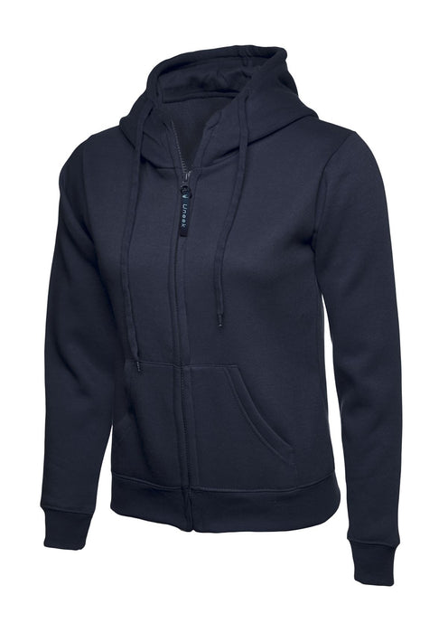 Women's/Ladies Ladies Classic Full Zip Hooded Sweatshirt/Jumper - 50% Polyester 50% Cotton