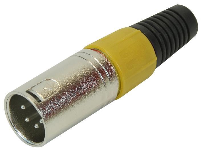 4 Pole XLR Plug with Coloured Strain Relief