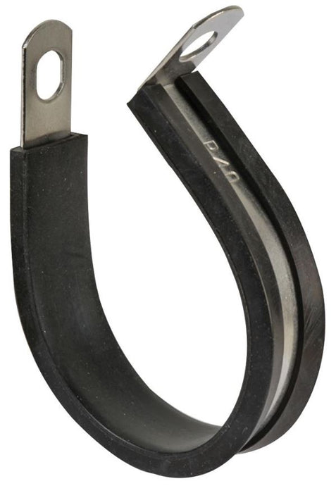 Rubber-Lined Stainless Steel P-Clips, 25mm, Pack of 25