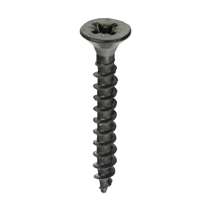 Chipboard Screws - PZ - Double Countersunk - Exterior - Black Organic (Size 4.0 x 30 - 25 Pieces)