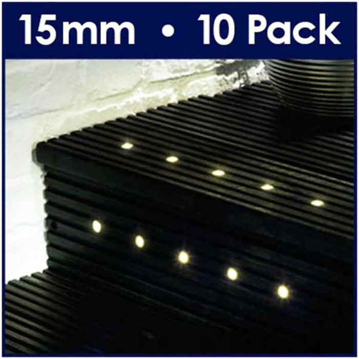 15mm LED Decking Lights, Warm White 10 Pack