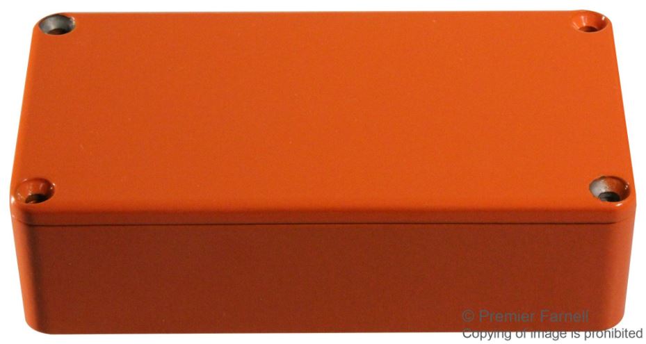 IP54 Orange Stomp Box Aluminium Instrument Enclosure - 112x60x31mm