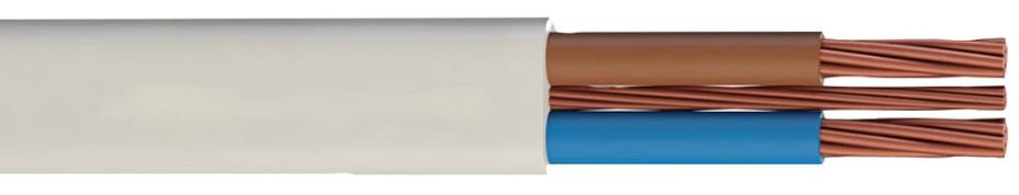 6242B 2 Core Twin & Earth Cable, White, LSZH, 1mm, 100m